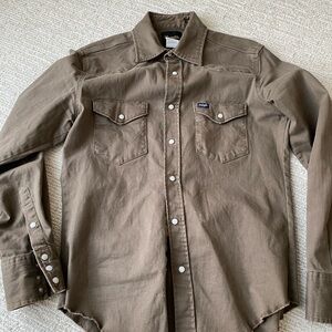 Men’s Wrangler Pearl Snap Western Shirt Jacket Thick Canvas